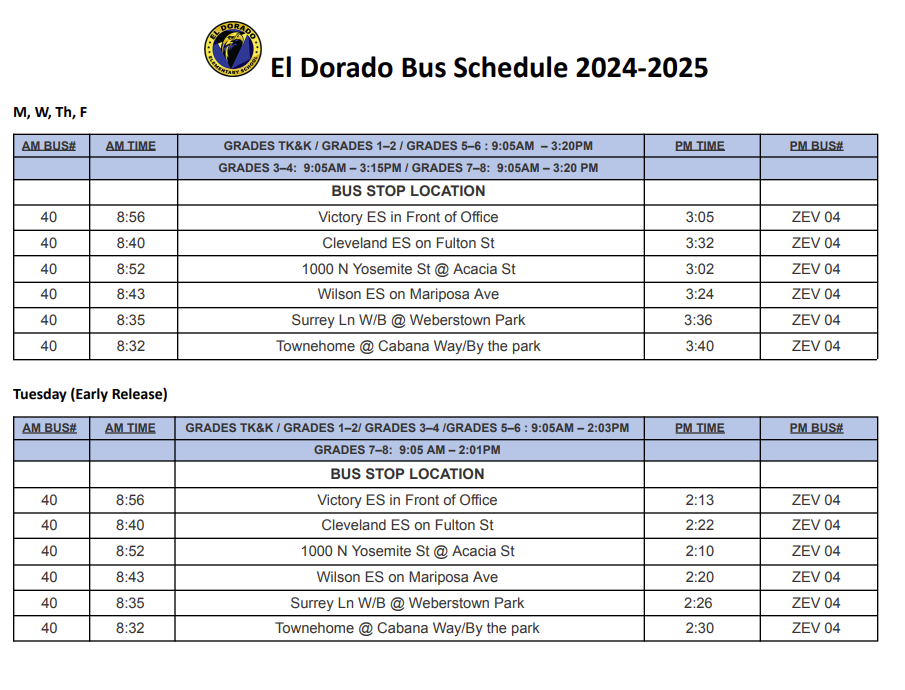 bus schedule 